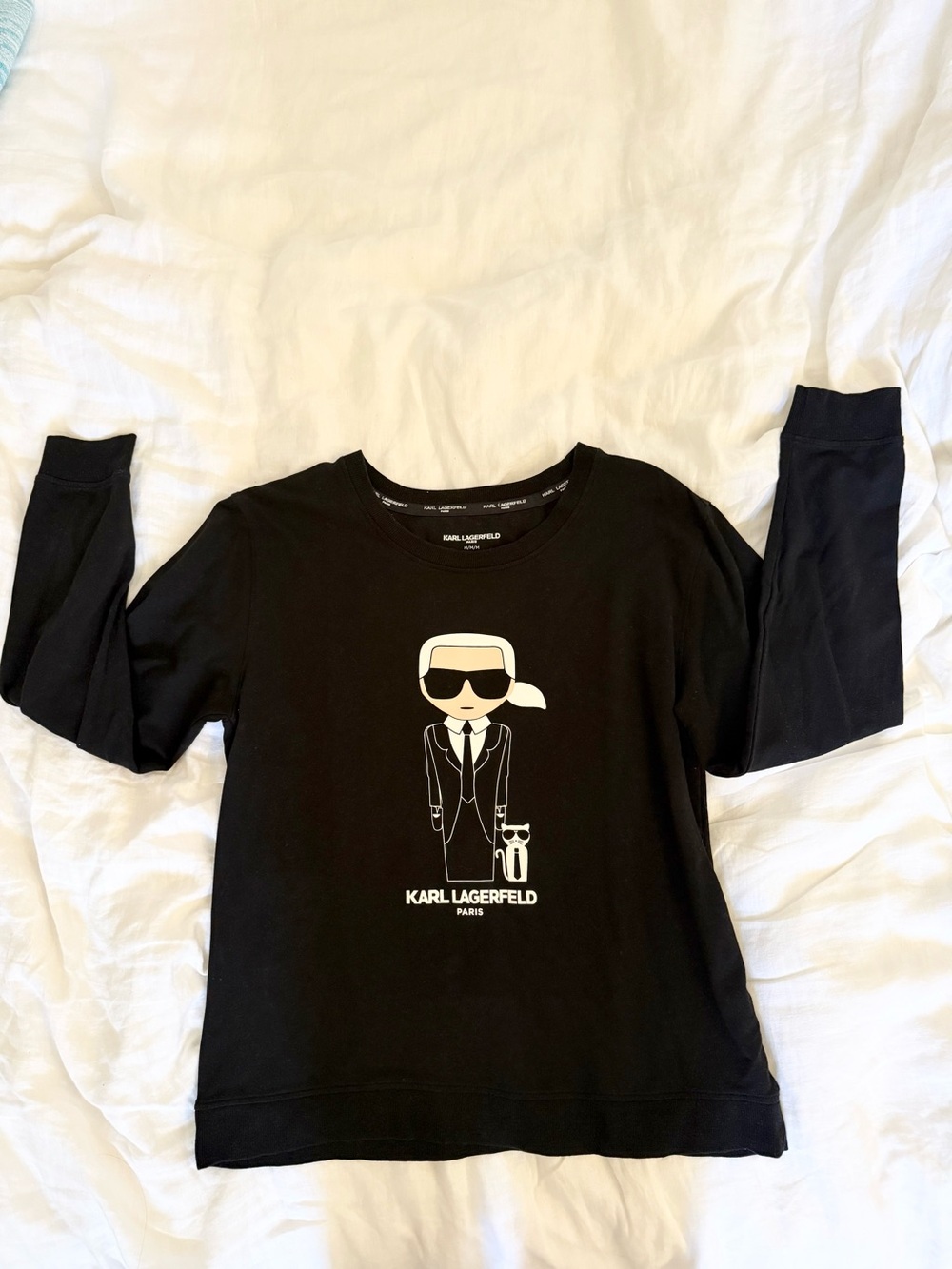 Karl Lagerfeld Black Sweatshirt with White Graphic Logo